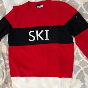 Talbots Ski Red and Black Sweater